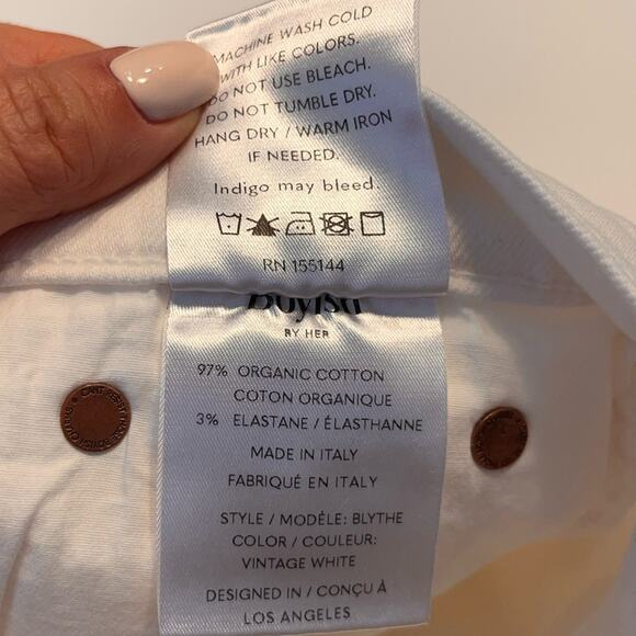 Boyish White Blythe High Rise Skinny Jeans 26 NWT - Picture 8 of 11